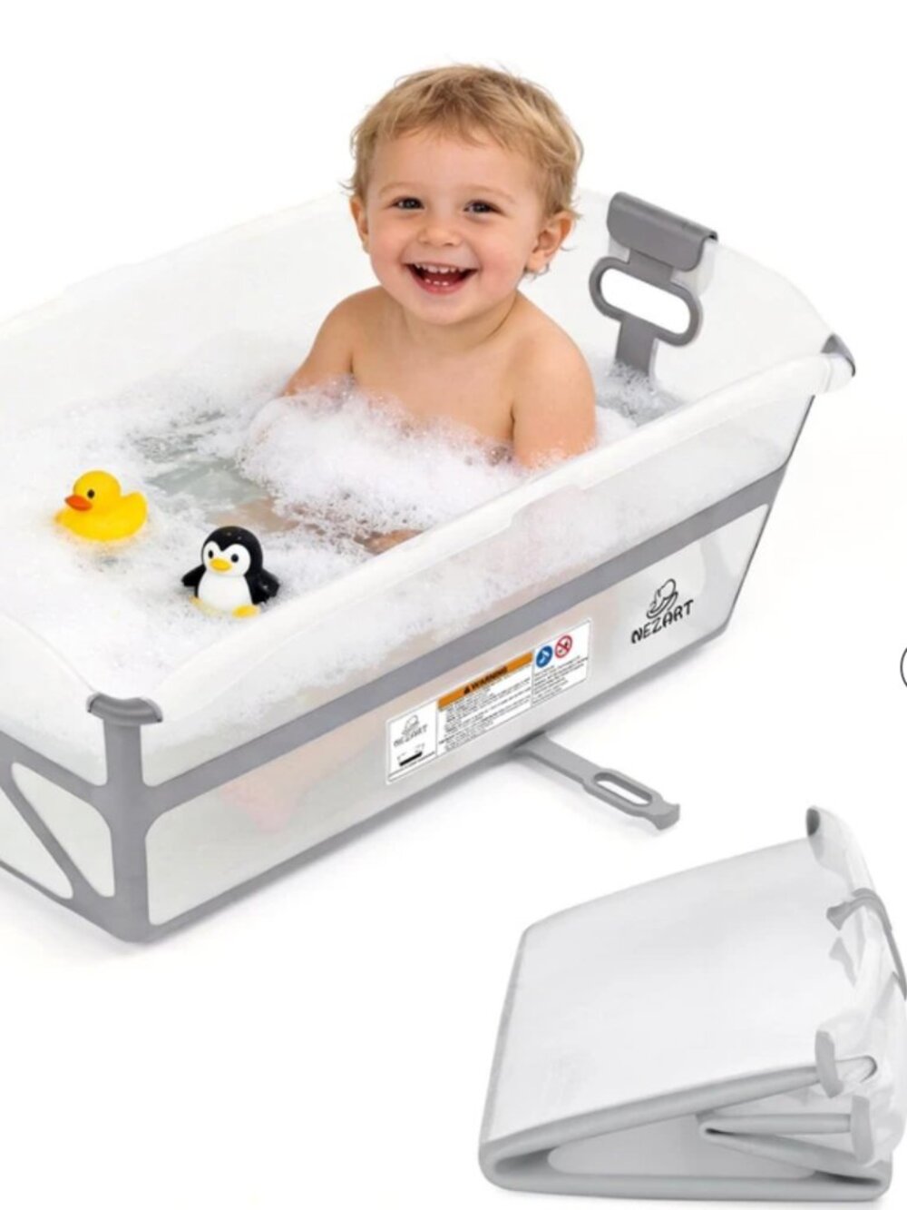 NEW Portable Bathtub Baby Toddler Foldable Travel Lightweight Non-Slip - Picture 2 of 9